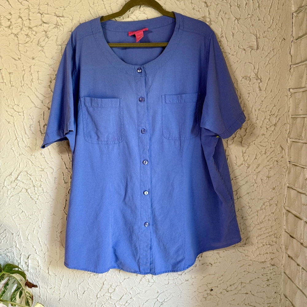 Vintage Woman Within Vibrant Blue Blouse